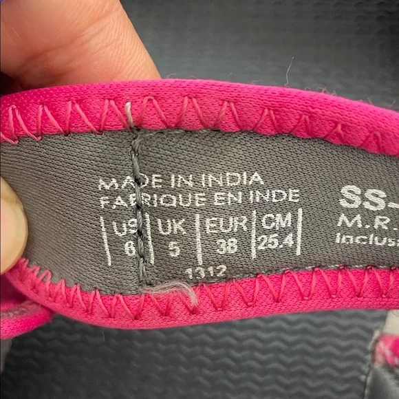 Sporty Black and Pink Sandals - Picture 2 of 7